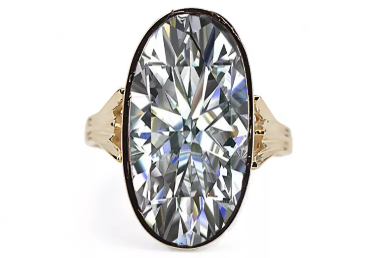  Zirkonium 14k žluté zlato Vintage style vrc113y